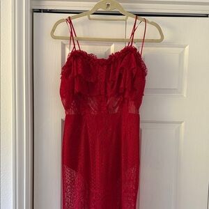 Chic Red Lace Dress
